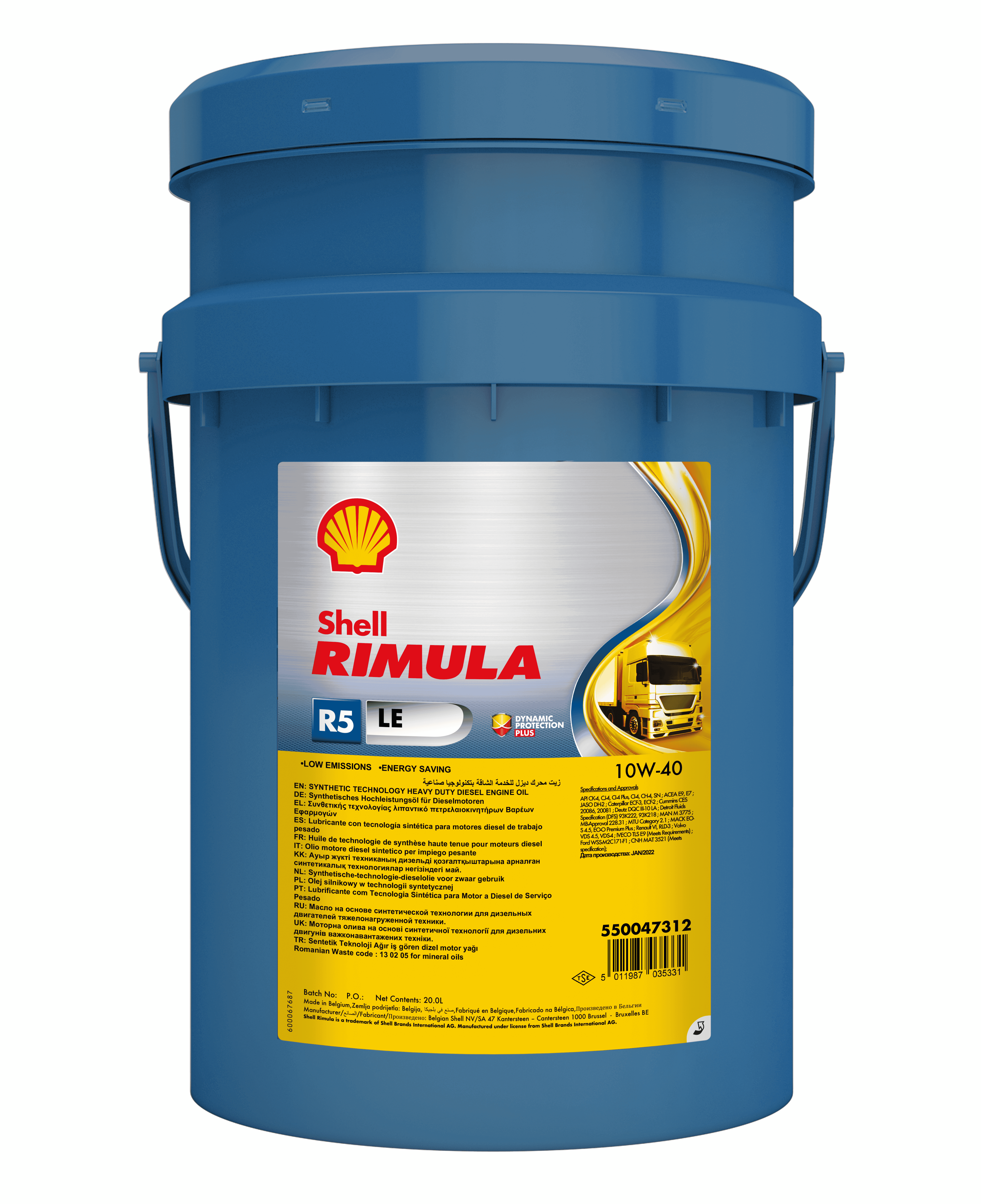 Shell-Rimula-R5-LE-10W-40-pail-pack-shot