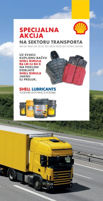Shell Driveline kampanja, motorna ulja, kamion, shell prsluk, shell ranac, Shell Rimula ulja, Shell Rimula R4 X